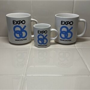 1986 Vancouver Expo 3 Piece mug set